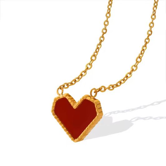 Elegant 18K Gold-Plated Heart Pendant Necklace – Waterproof, Durable & Perfect for Gifting