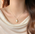 14K Gold & Rhodium Plated Pearl Pendant Necklace