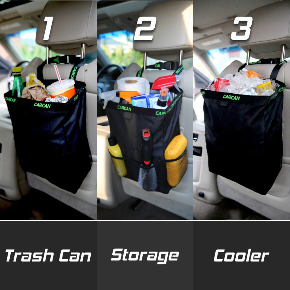 CarCan The Original 2 Million Sold - Billions of Plastic Bags Saved and NO More Litter! 3 in 1 Trash - Storage - Cooler