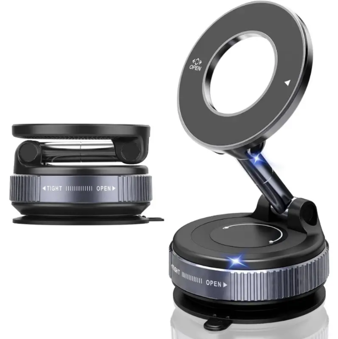 Car Phone Holder with Ultra Strong Vacuum Suction Cup - 360° Adjustable & Rotatable MagSafe Phone Mount for Car/Desk/Office/Gym/Mirror and Universal Use for iPhone, Android & Other Phones