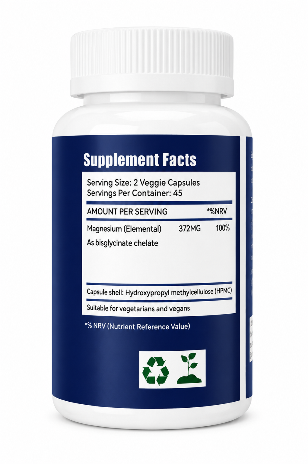 Magnesium Glycinate Capsules - 93mg Elemental Magnesium Per Capsule - High Absorption Magnesium Supplement for Relaxation, Sleep Support, Muscle, Nerve & Heart Health - 90 Capsules