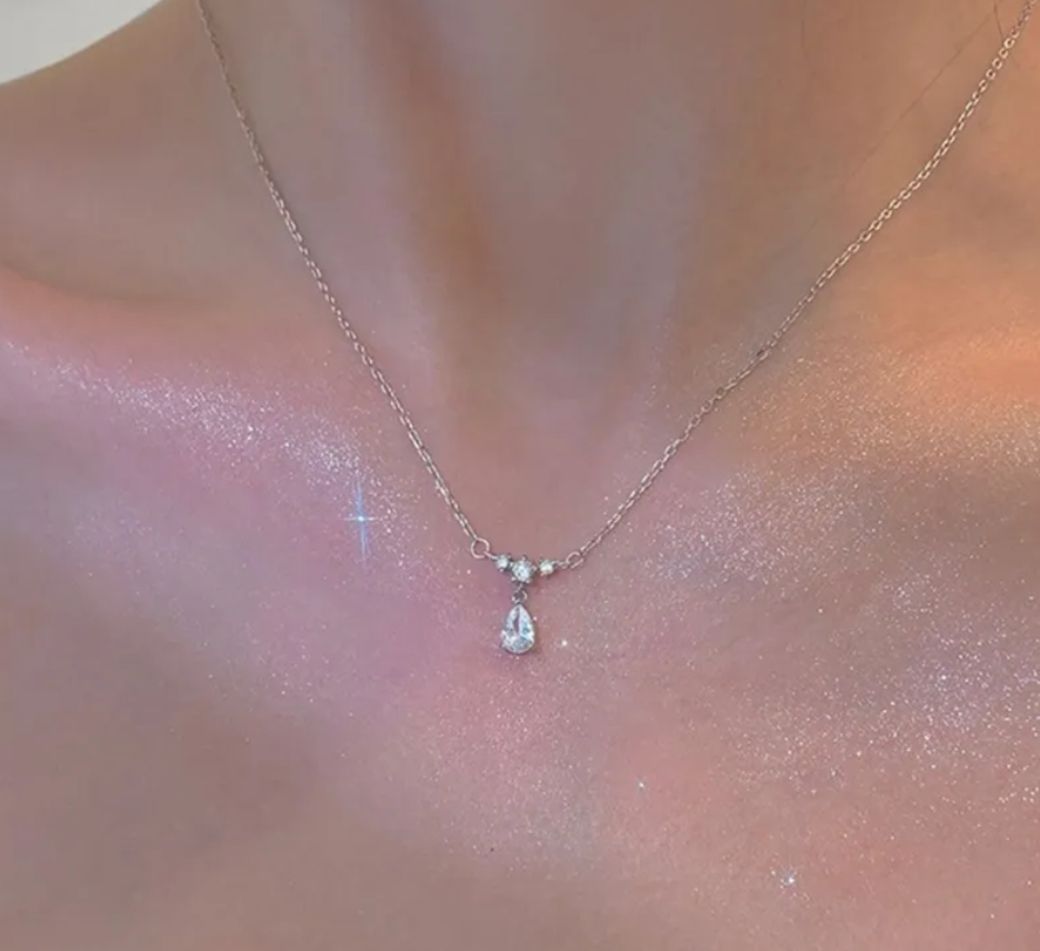 14K Gold Plated Water Drop Pendant Necklace