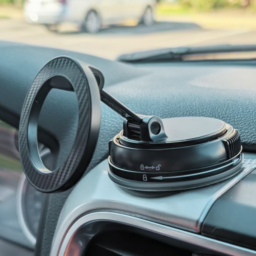 Car Phone Holder MagSafe - Ultra Strong Vacuum Suction Cup - 360° Adjustable & Rotatable MagSafe Phone Mount for Car/Desk/Mirror/Office/Gym/and Universal Use for iPhone, Android & Other Phones