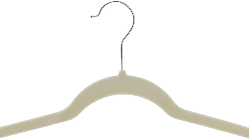 Basics Slim Velvet Non-Slip Space Saving Suit Clothes Hangers, Closet Organizer, Ivory/Beige, 30-Pack