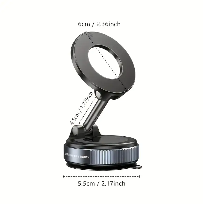 Car Phone Holder with Ultra Strong Vacuum Suction Cup - 360° Adjustable & Rotatable MagSafe Phone Mount for Car/Desk/Office/Gym/Mirror and Universal Use for iPhone, Android & Other Phones