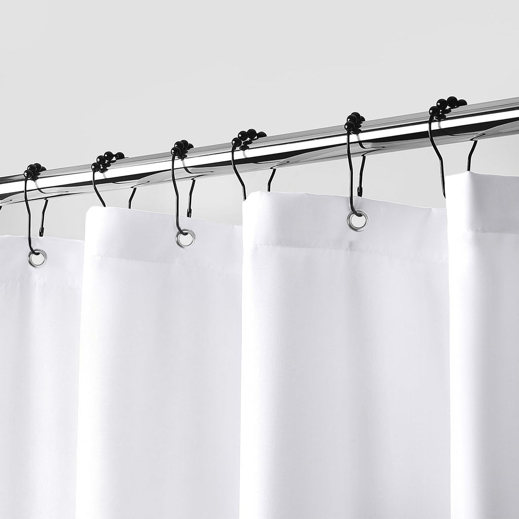 Waterproof Fabric Shower Curtain Liner with 3 Magnets - Soft Hotel Quality Cloth Shower Liner, Light-Weight & Machine Washable - Standard Size 72x72, White