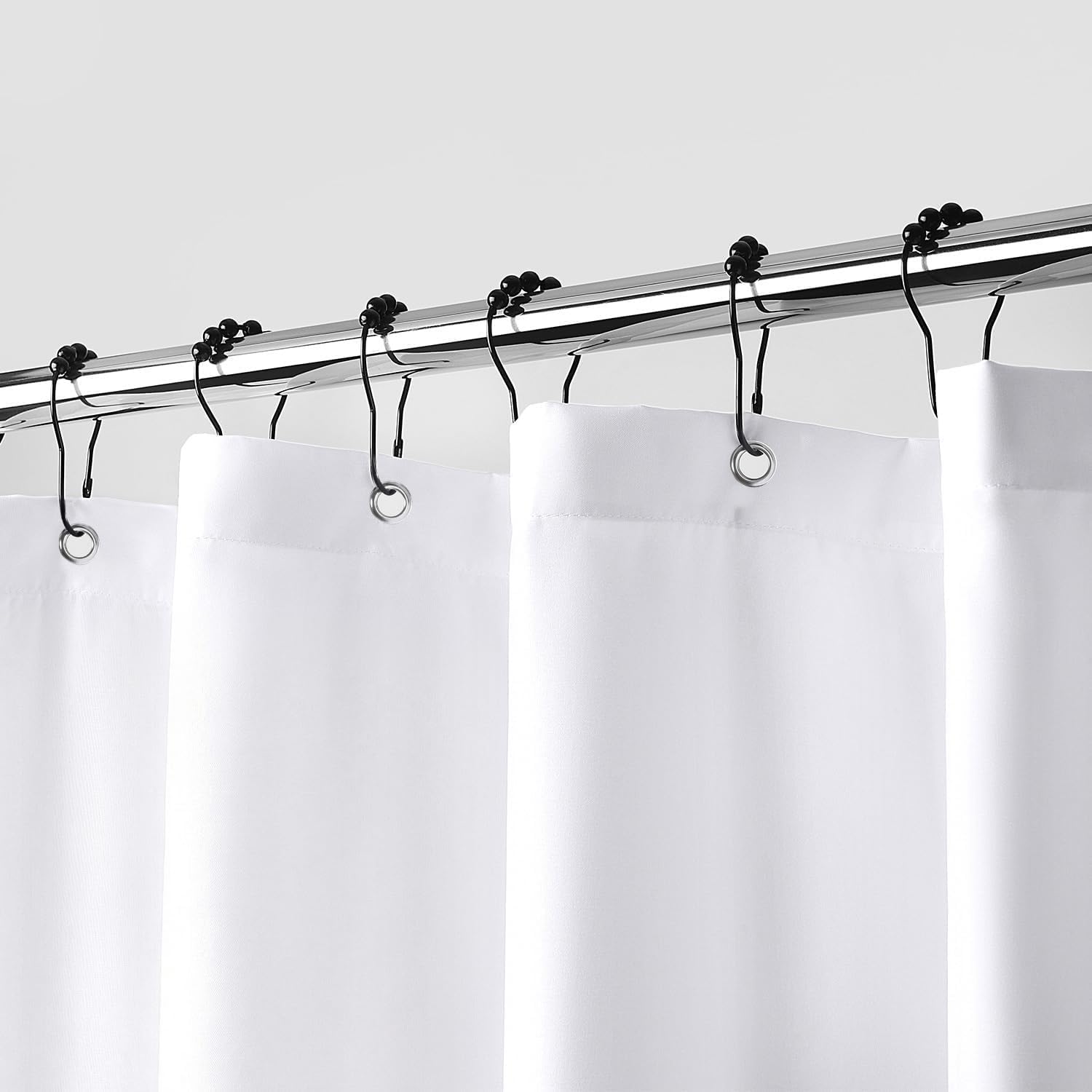 Waterproof Fabric Shower Curtain Liner with 3 Magnets - Soft Hotel Quality Cloth Shower Liner, Light-Weight & Machine Washable - Standard Size 72x72, White