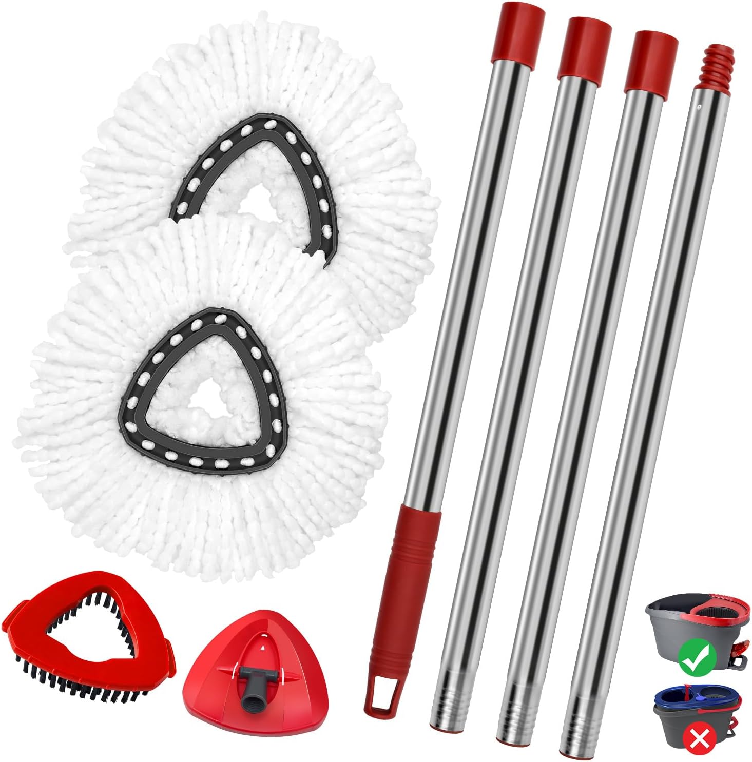 Easywring Microfiber Spin Mop & Bucket Floor Cleaning System + 3 Extra Refills (4 Refills Included)