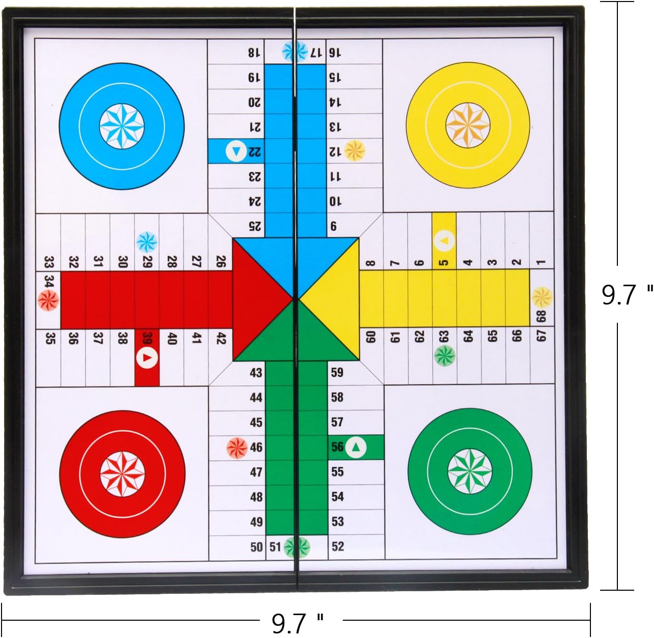 Ludo Go 10" Board Folding Travel Magnetic Ludo Set
