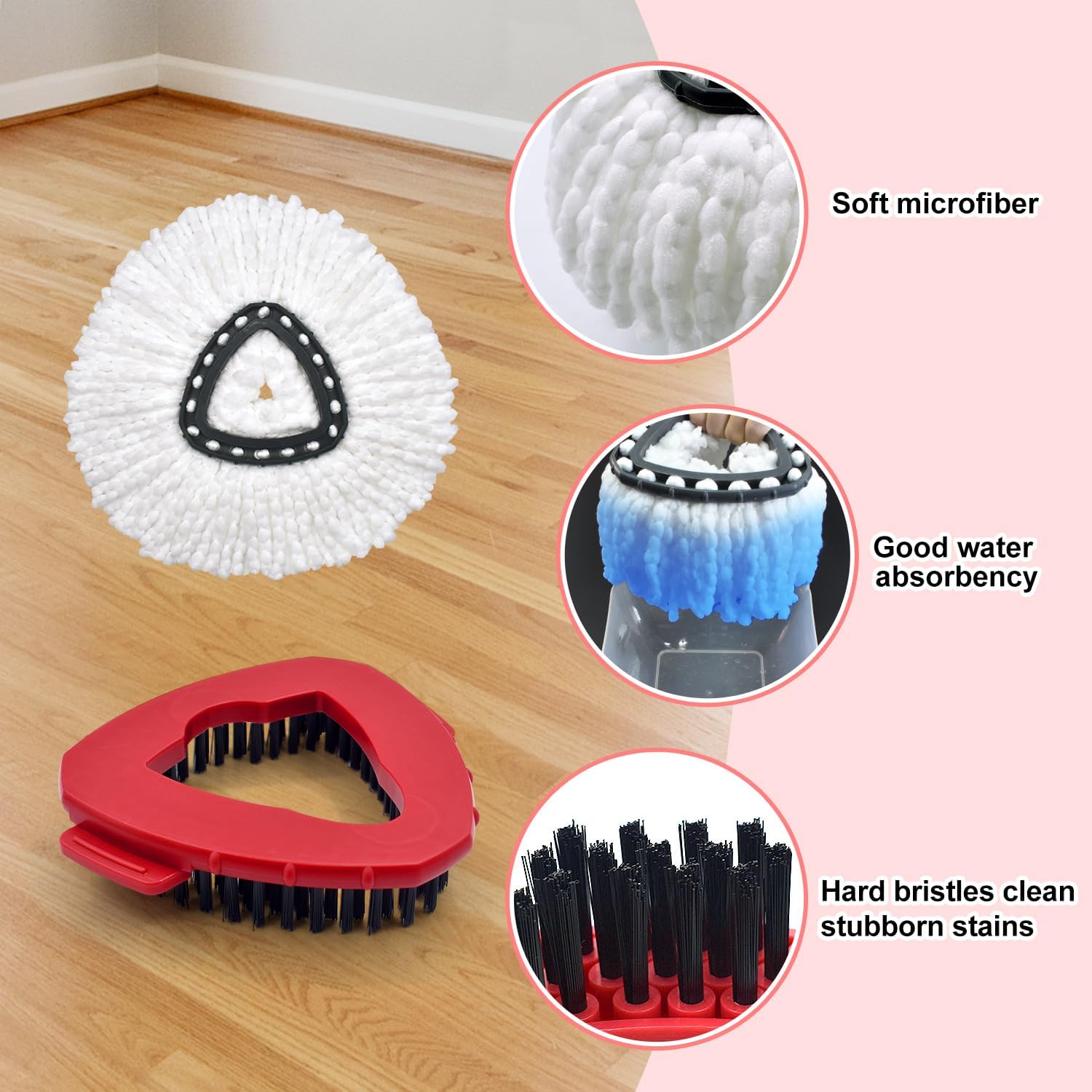 Easywring Microfiber Spin Mop & Bucket Floor Cleaning System + 3 Extra Refills (4 Refills Included)