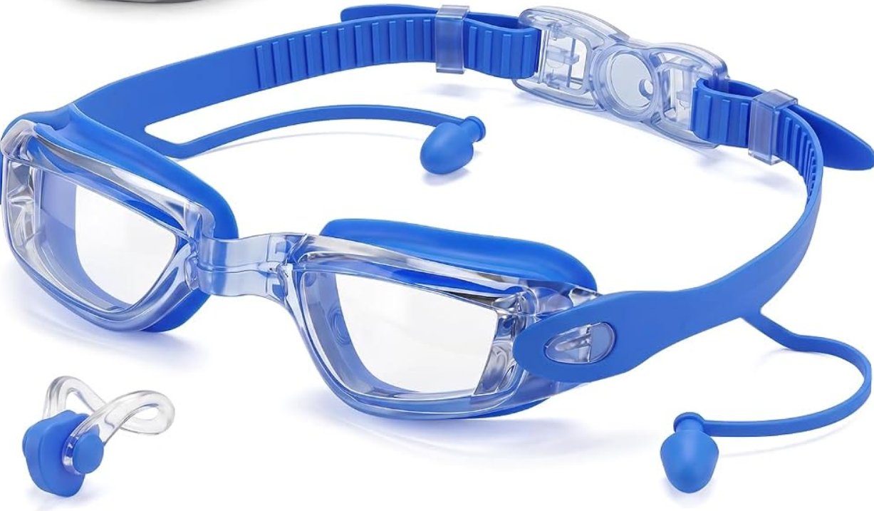Swim Goggles 2 Pack Anti-Fog Anti-UV Wide View Swimming Goggles for Kids 3-14
