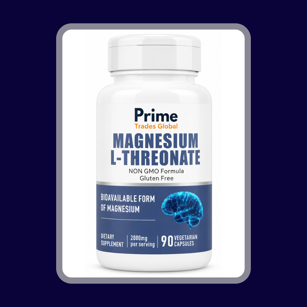 Magnesium L-Threonate Capsules - 2000mg Per Serving - 144mg Elemental Magnesium Per Serving - Brain Health, Memory, Focus & Cognitive Support* - 90 Capsules