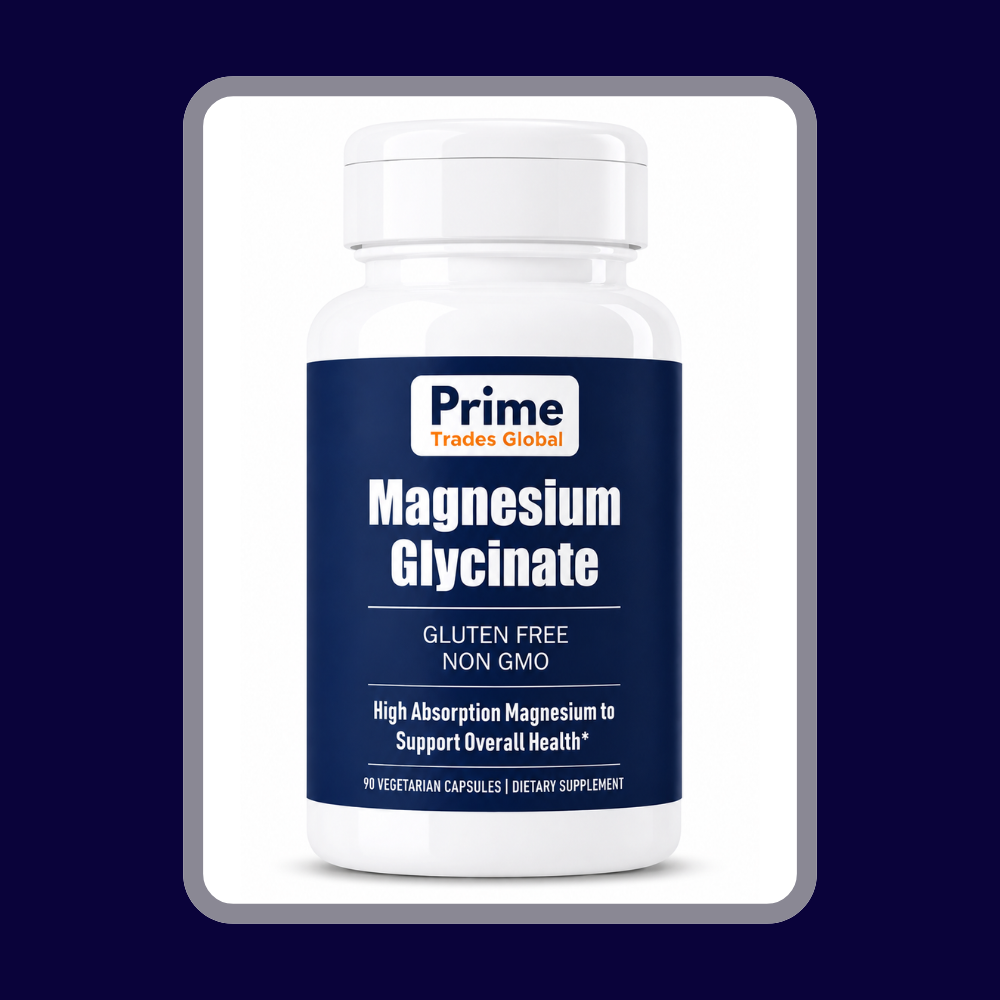 Magnesium Glycinate Capsules - 93mg Elemental Magnesium Per Capsule - High Absorption Magnesium Supplement for Relaxation, Sleep Support, Muscle, Nerve & Heart Health - 90 Capsules