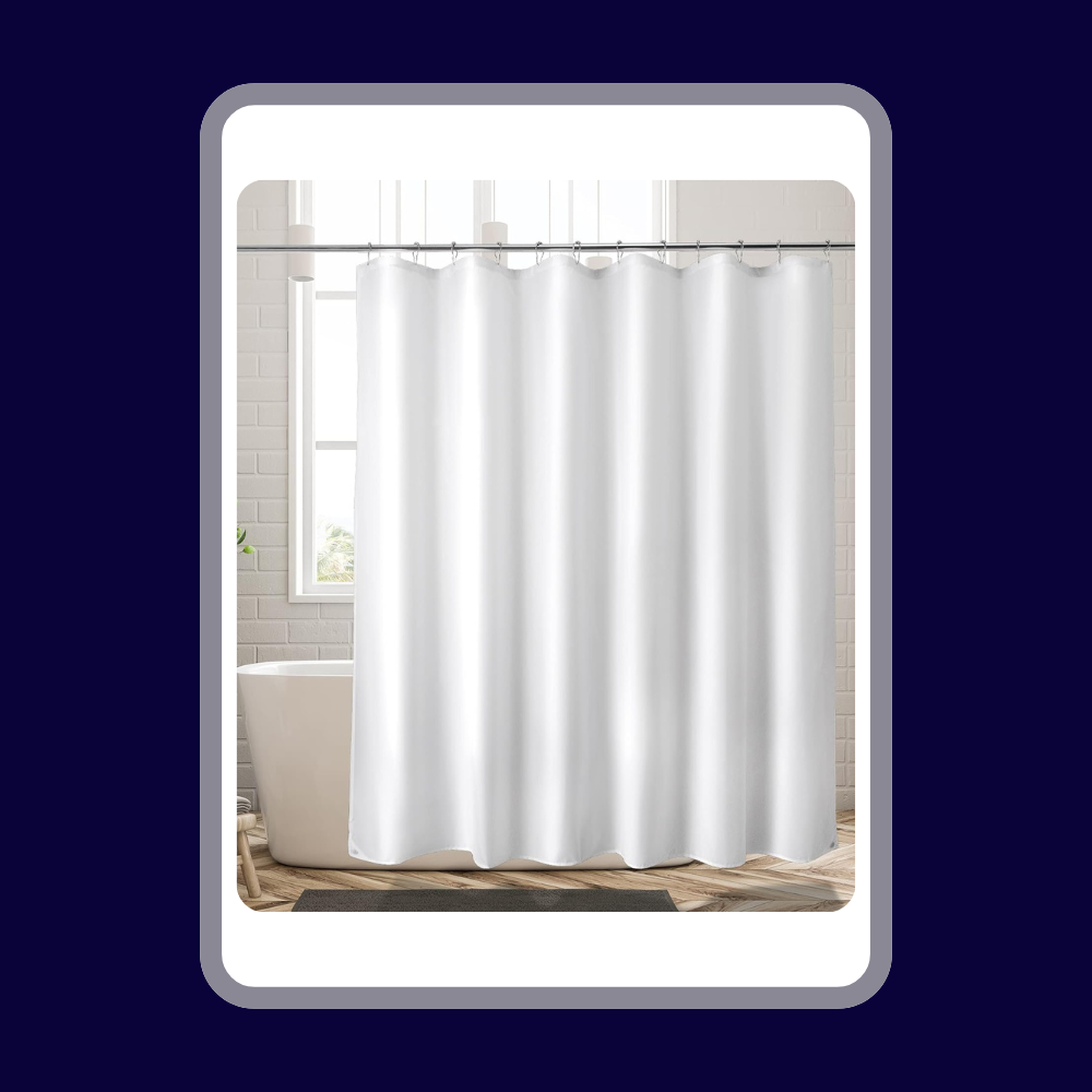 Waterproof Fabric Shower Curtain Liner with 3 Magnets - Soft Hotel Quality Cloth Shower Liner, Light-Weight & Machine Washable - Standard Size 72x72, White