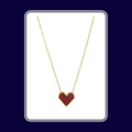 Red Heart Pendant Necklace, Stainless Steel, Polished Finish, Adjustable, Love Theme. Mothers Day Gift.